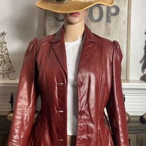 Gorgeous Vintage Bermans Belted Leather Jacket